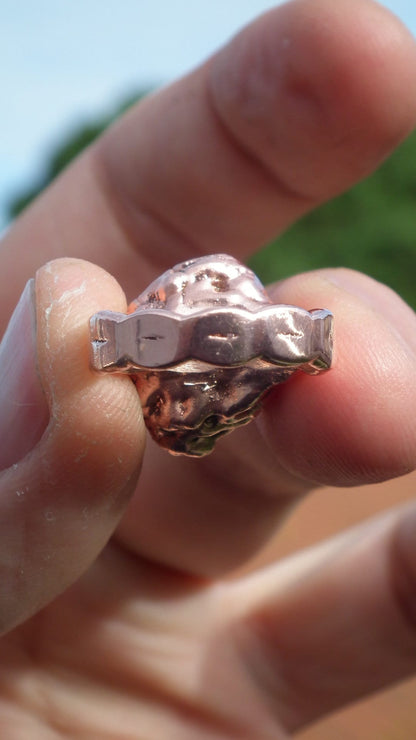 Herkimer diamond ring / herkimer ring / Electroformed Copper