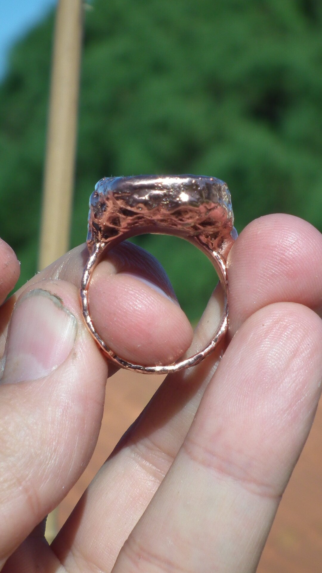 Blue Apatite ring / Electroformed Copper