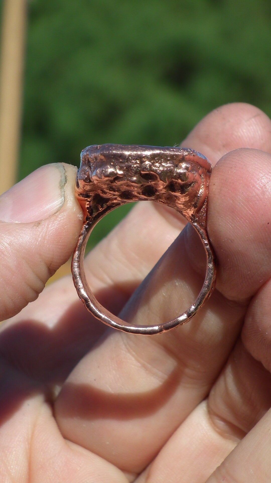 Blue Apatite ring / Electroformed Copper