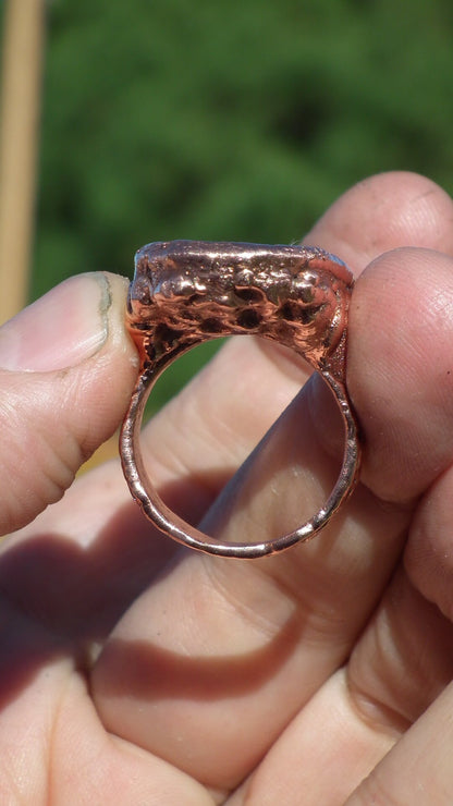 Blue Apatite ring / Electroformed Copper
