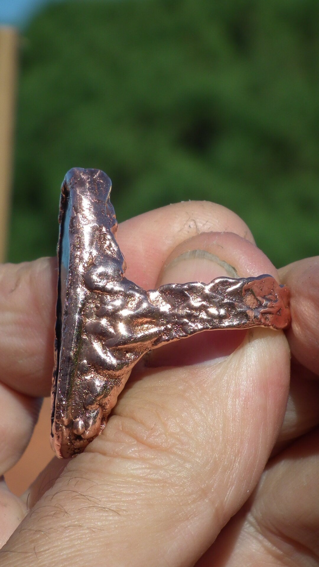 Blue Apatite ring / Electroformed Copper