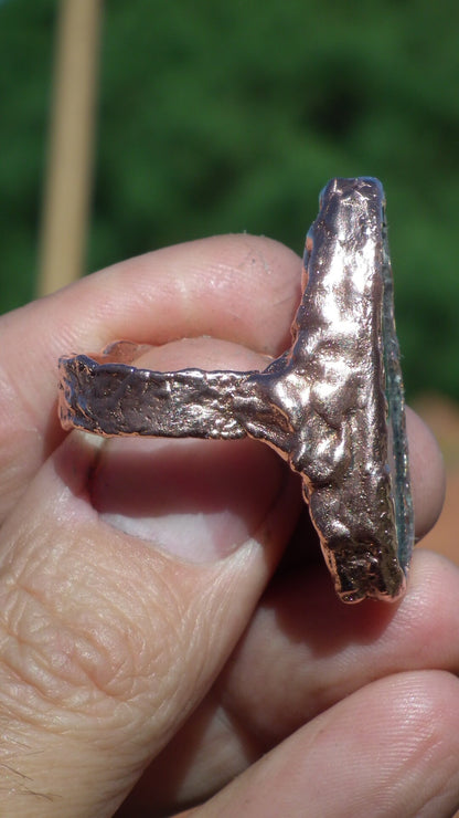 Blue Apatite ring / Electroformed Copper