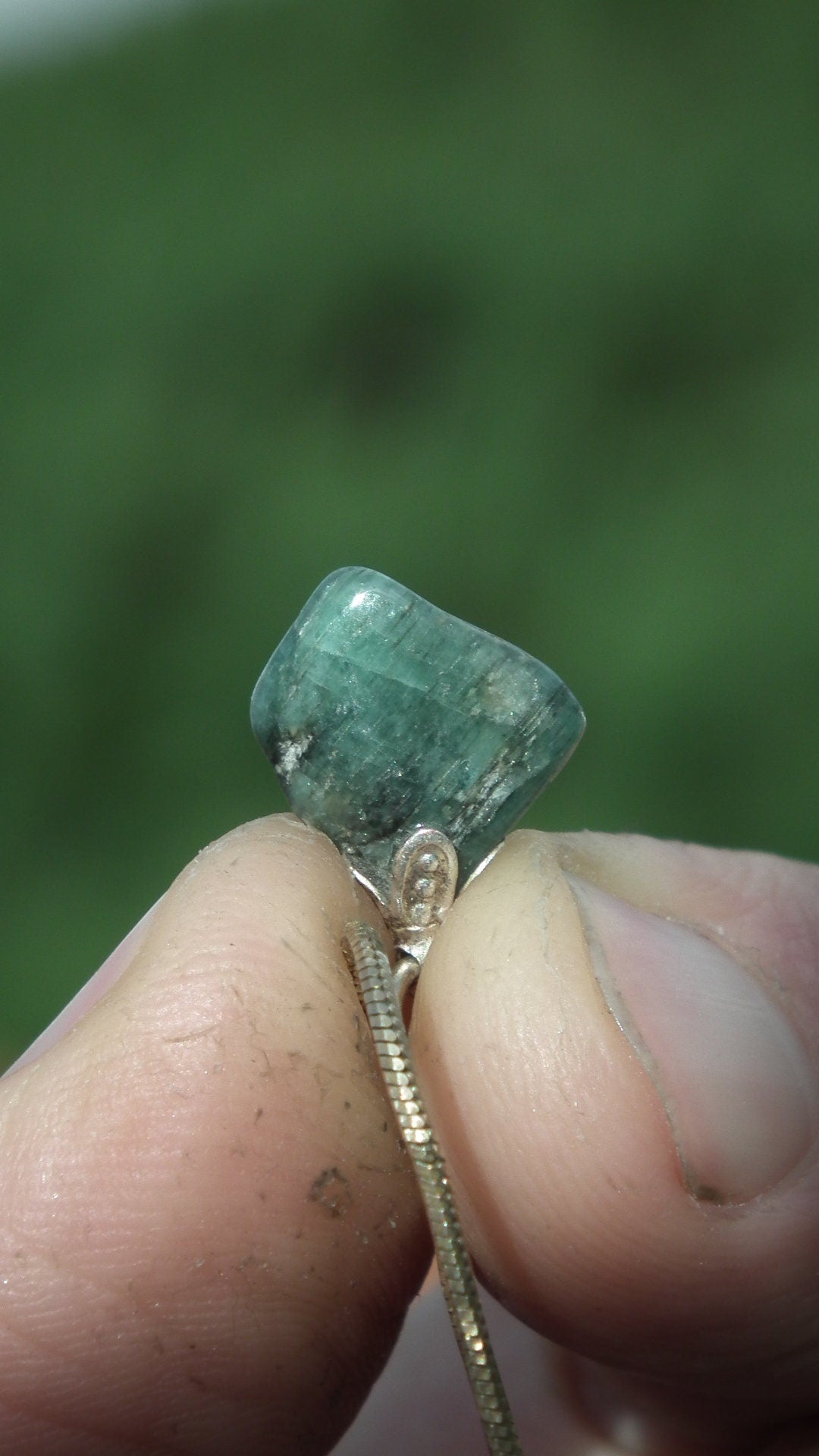 Emerald necklace / Emerald jewelry / Raw emerald