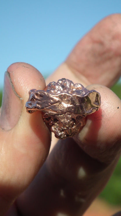 Herkimer diamond ring / Electroformed Copper