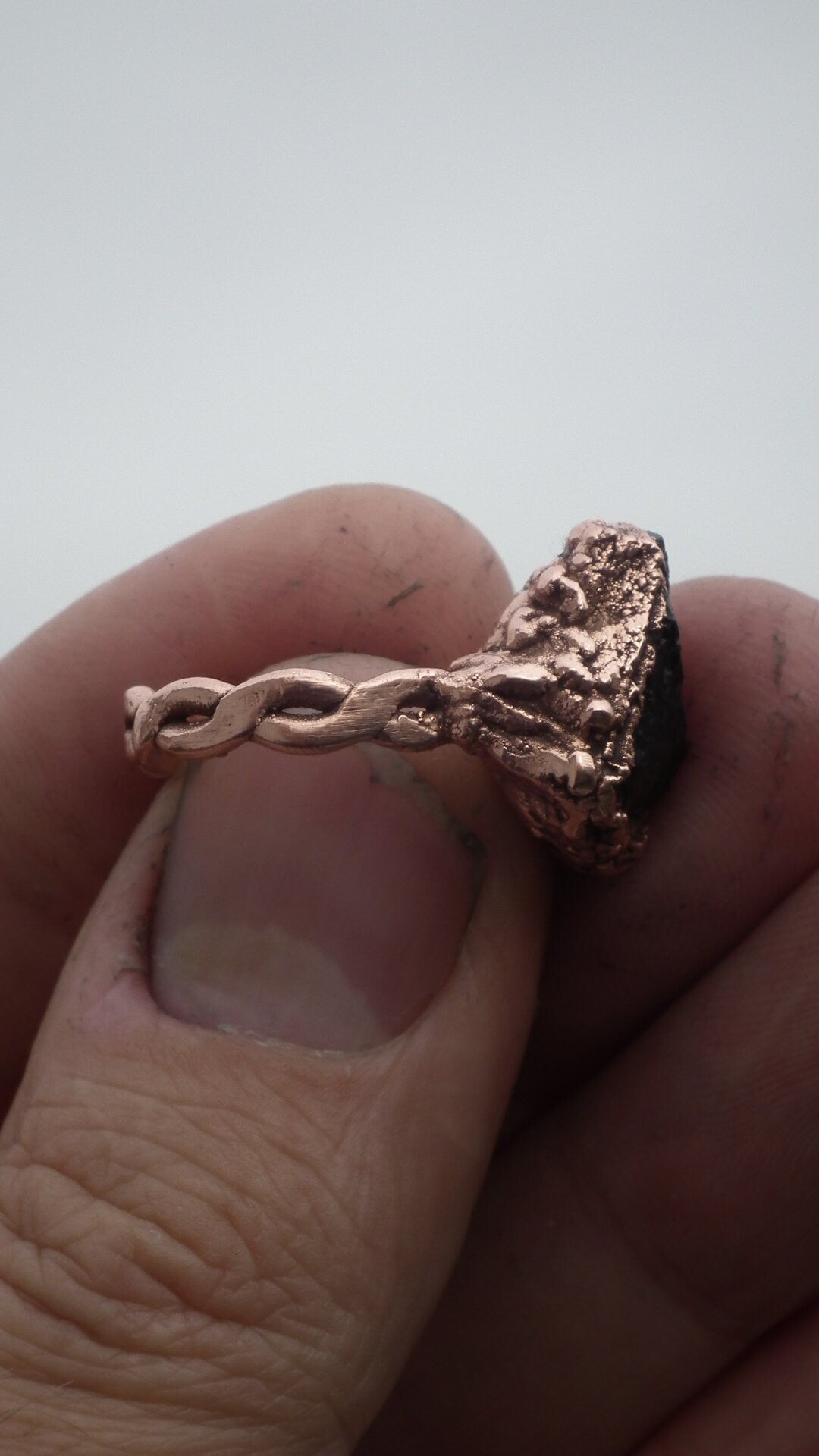 Black tourmaline ring / Copper ring