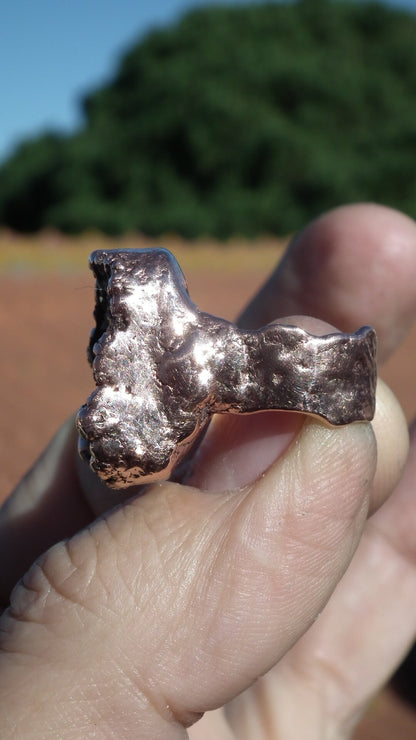 Pyrite ring / Electroformed Copper