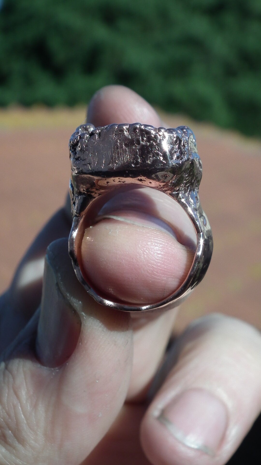 Pyrite ring / Electroformed Copper