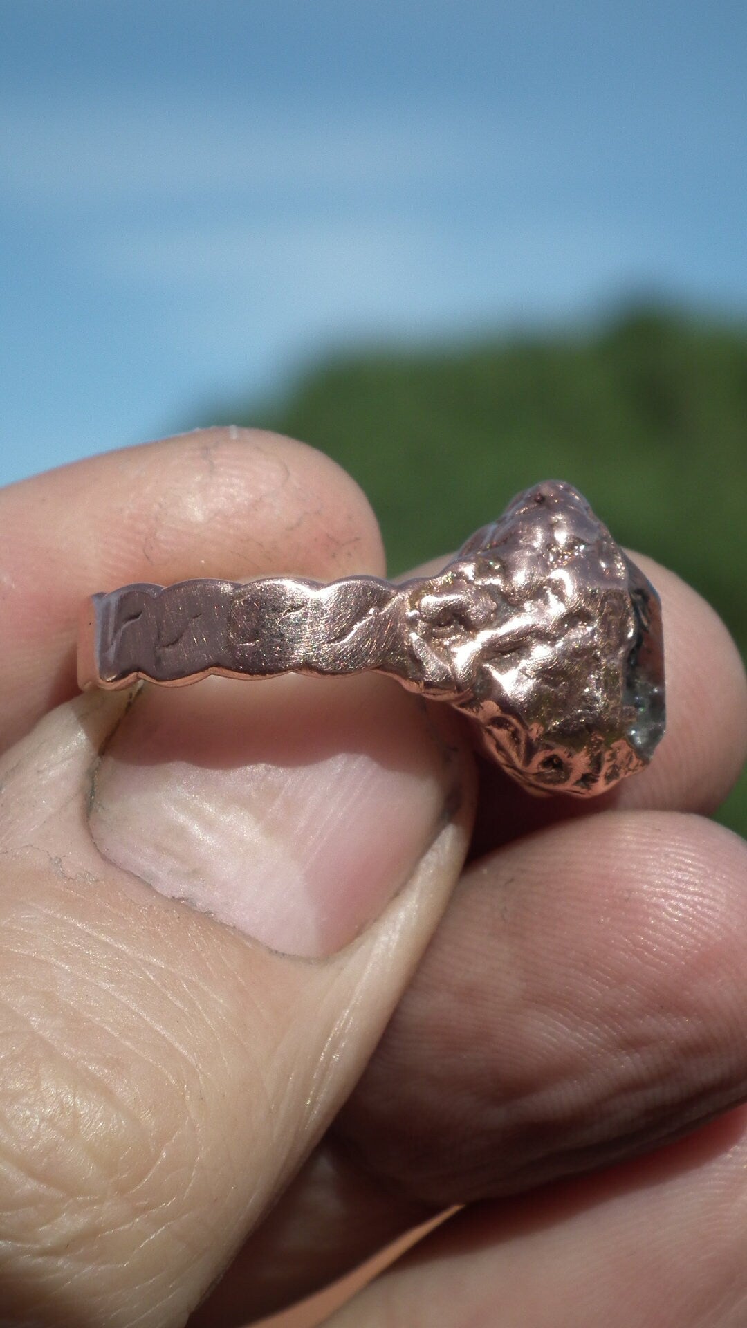 Raw herkimer diamond ring // Herkimer diamond jewelry // Electroformed copper