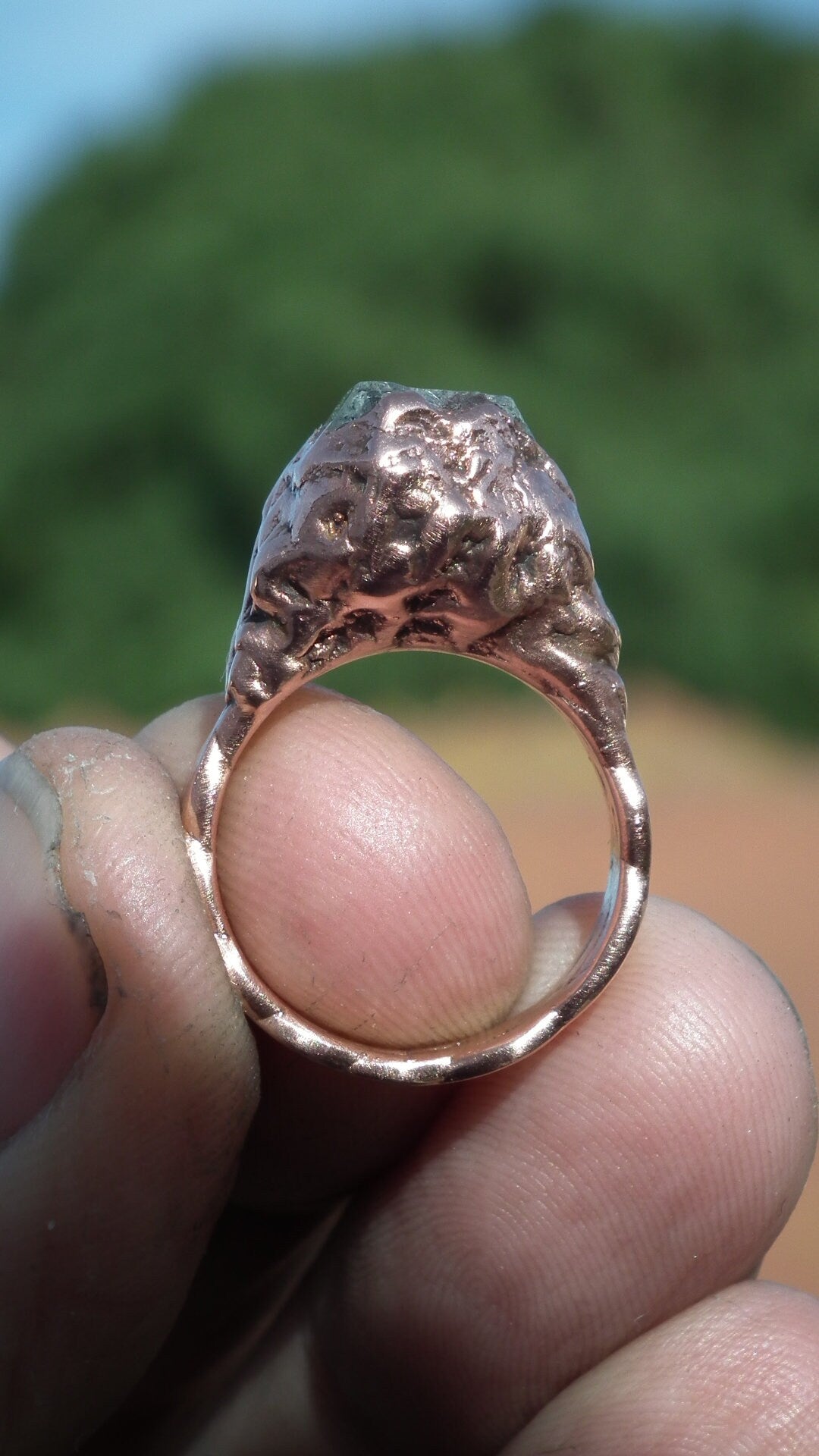 Raw herkimer diamond ring // Herkimer diamond jewelry // Electroformed copper