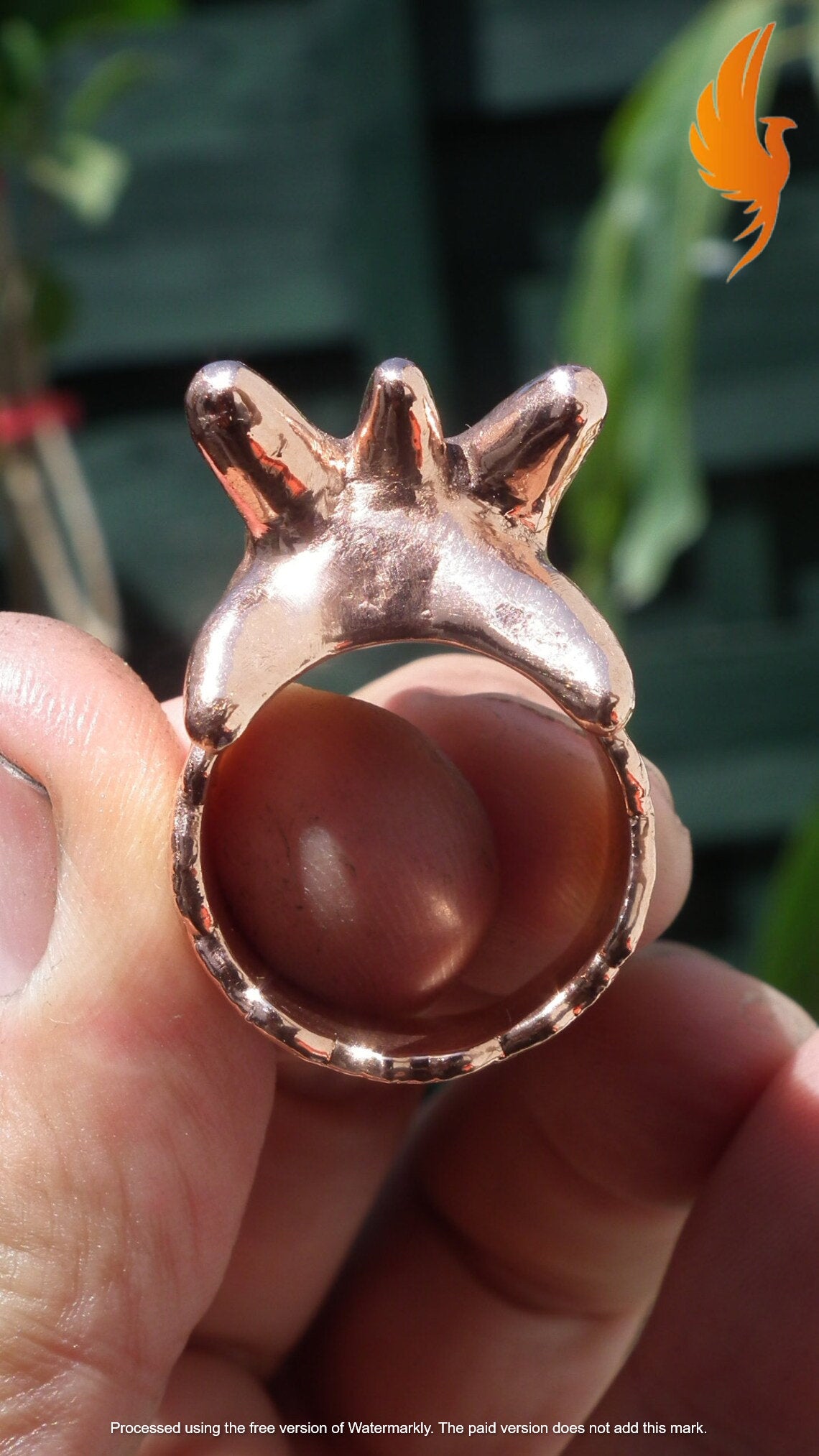 Electroformed copper Dragon ring