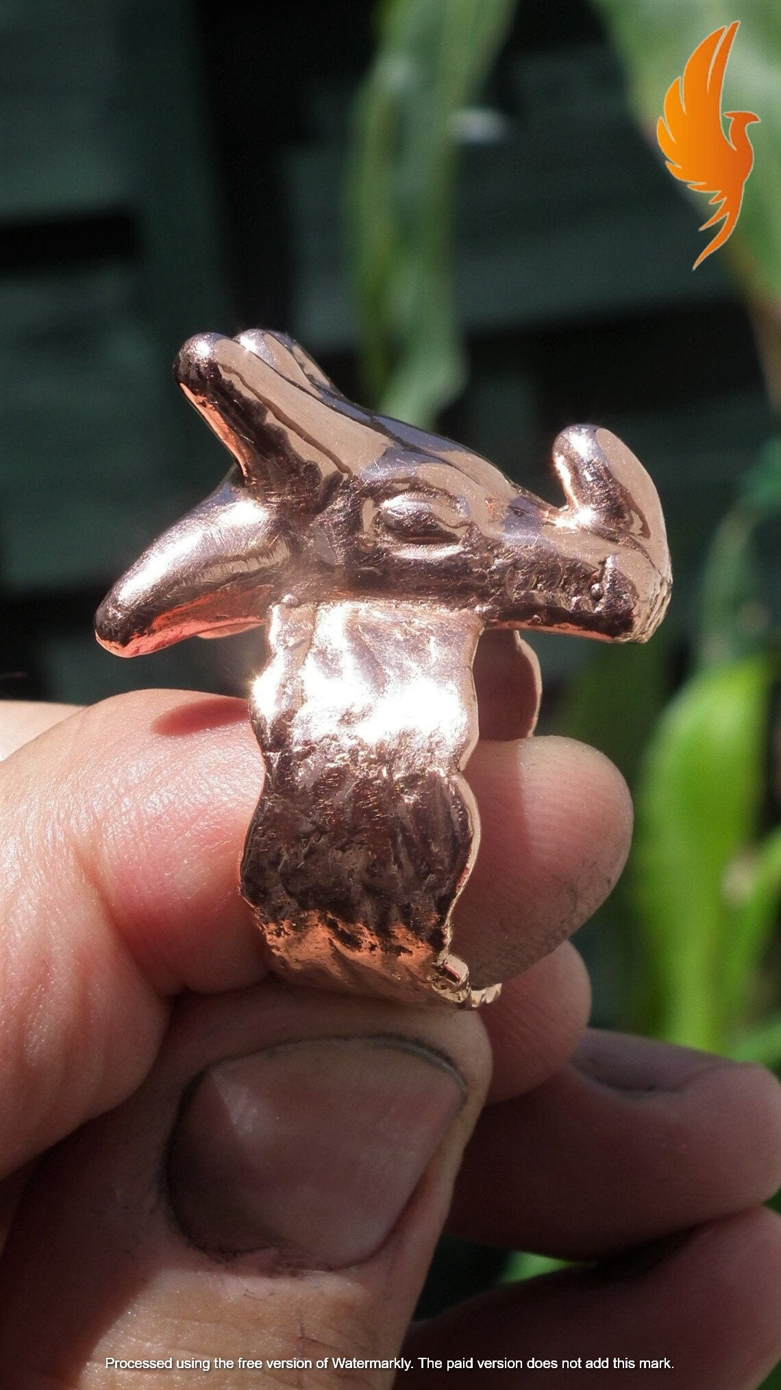 Electroformed copper Dragon ring