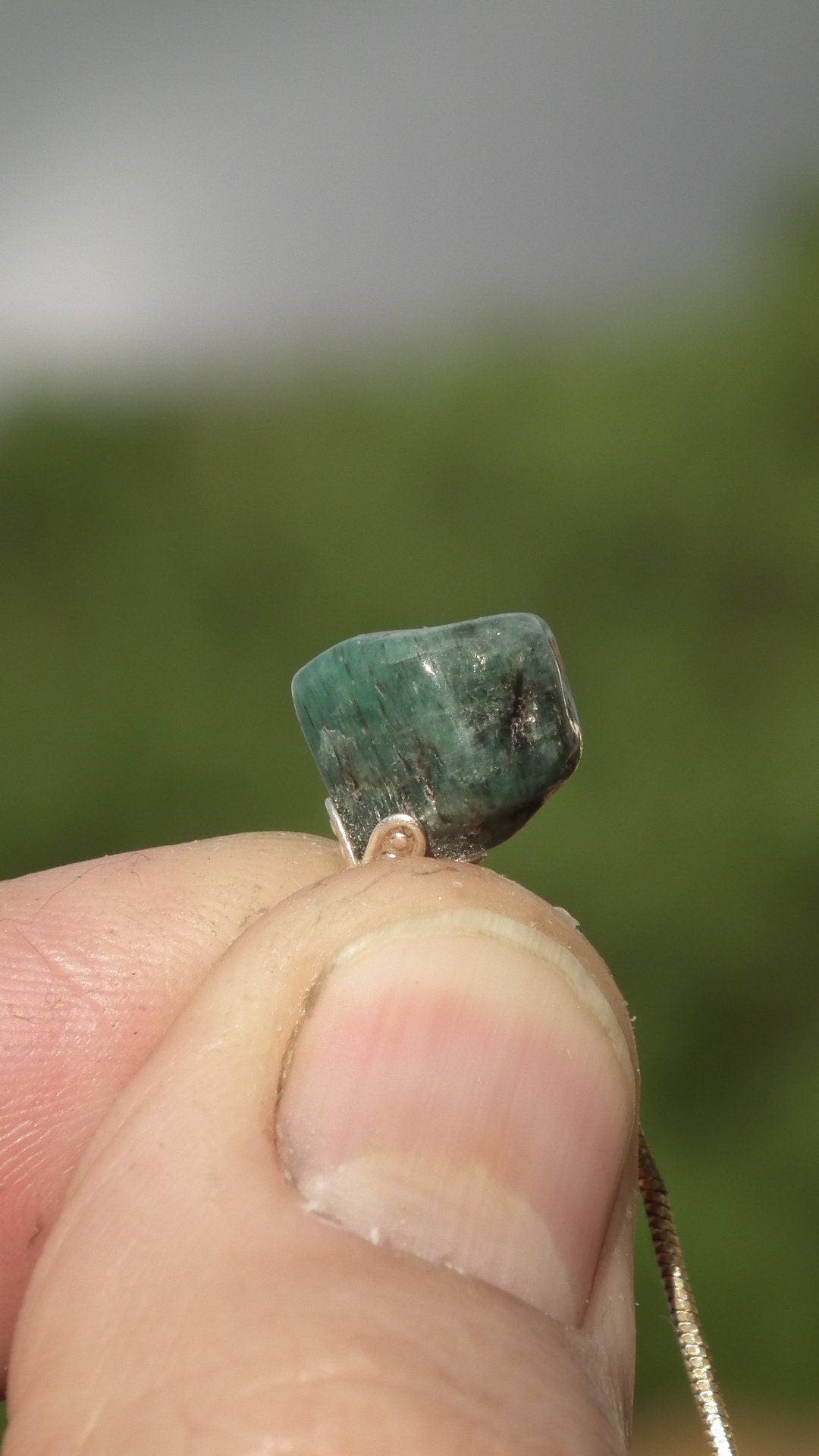 Emerald necklace / Emerald jewelry / Raw emerald