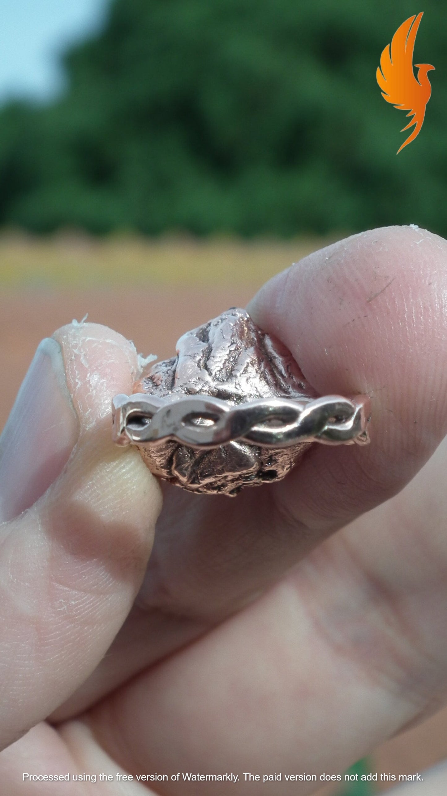 Electroformed Copper Herkimer diamond ring