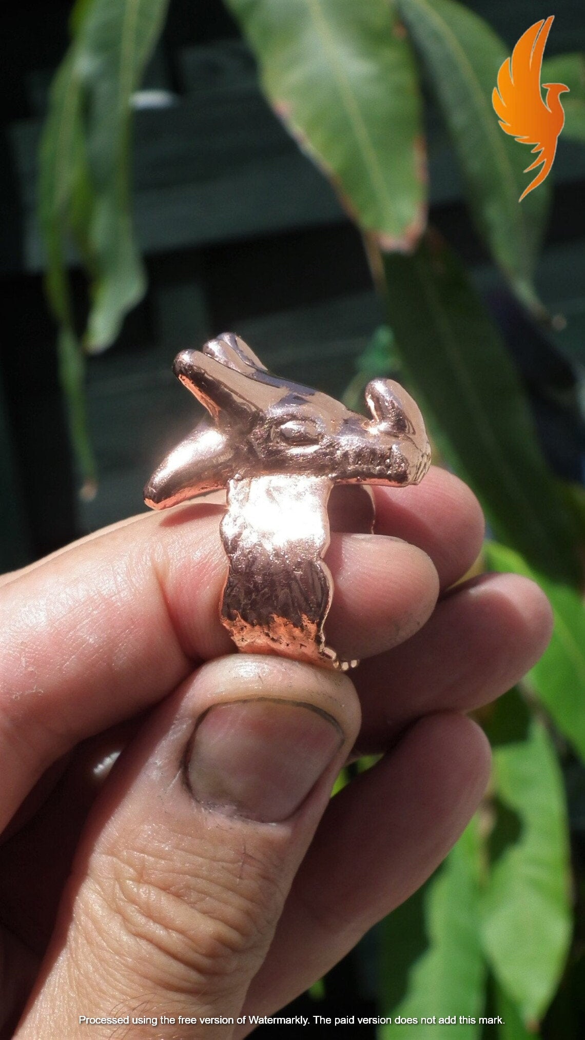 Electroformed copper Dragon ring