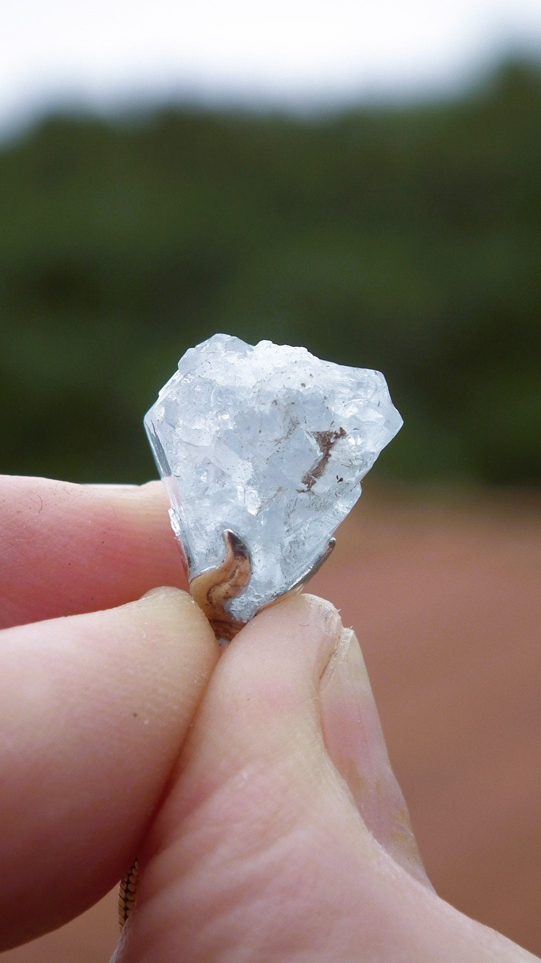 Celestite necklace / Celestite crystal / Blue celestite