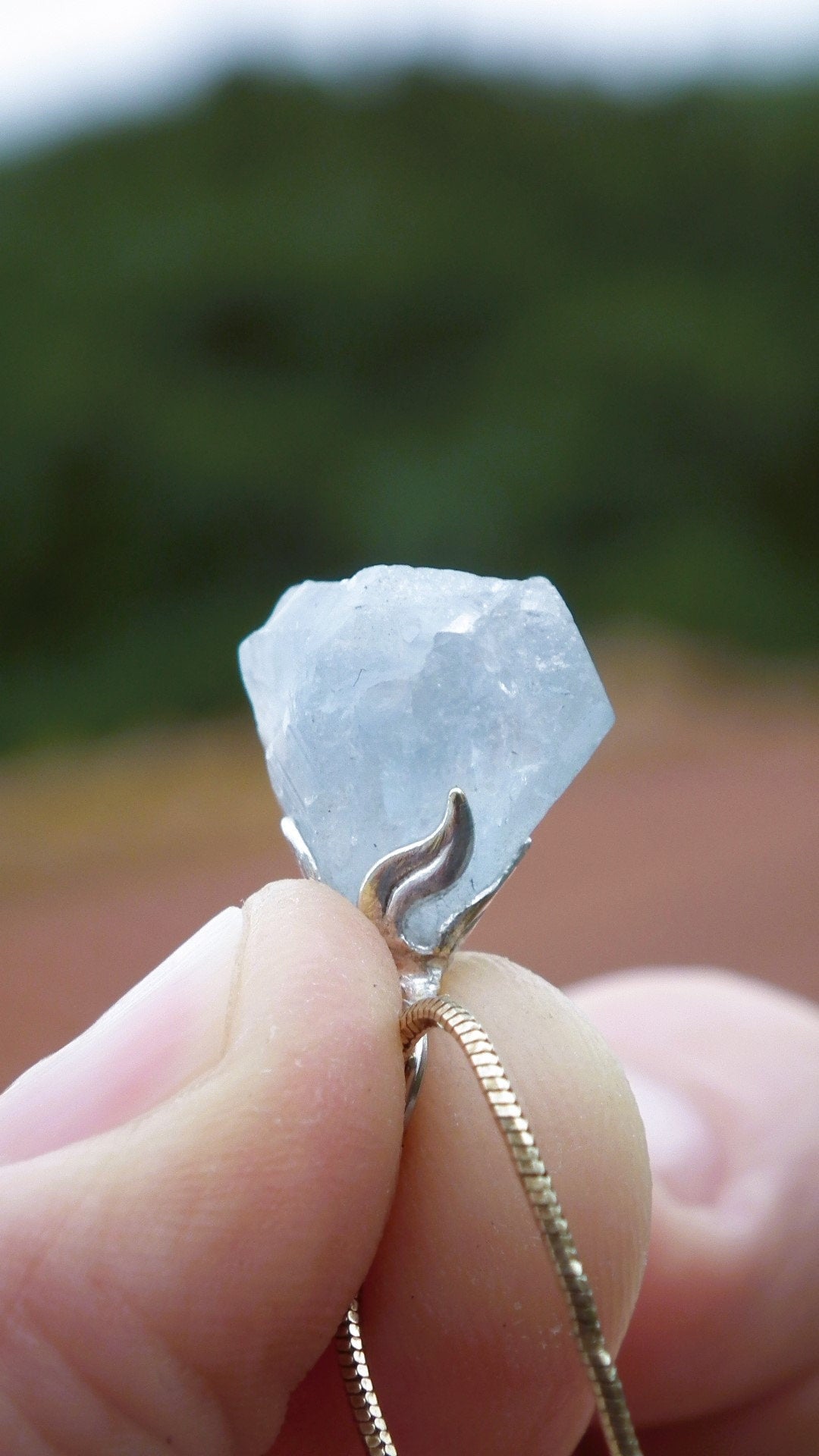 Celestite necklace / Celestite crystal / Blue celestite