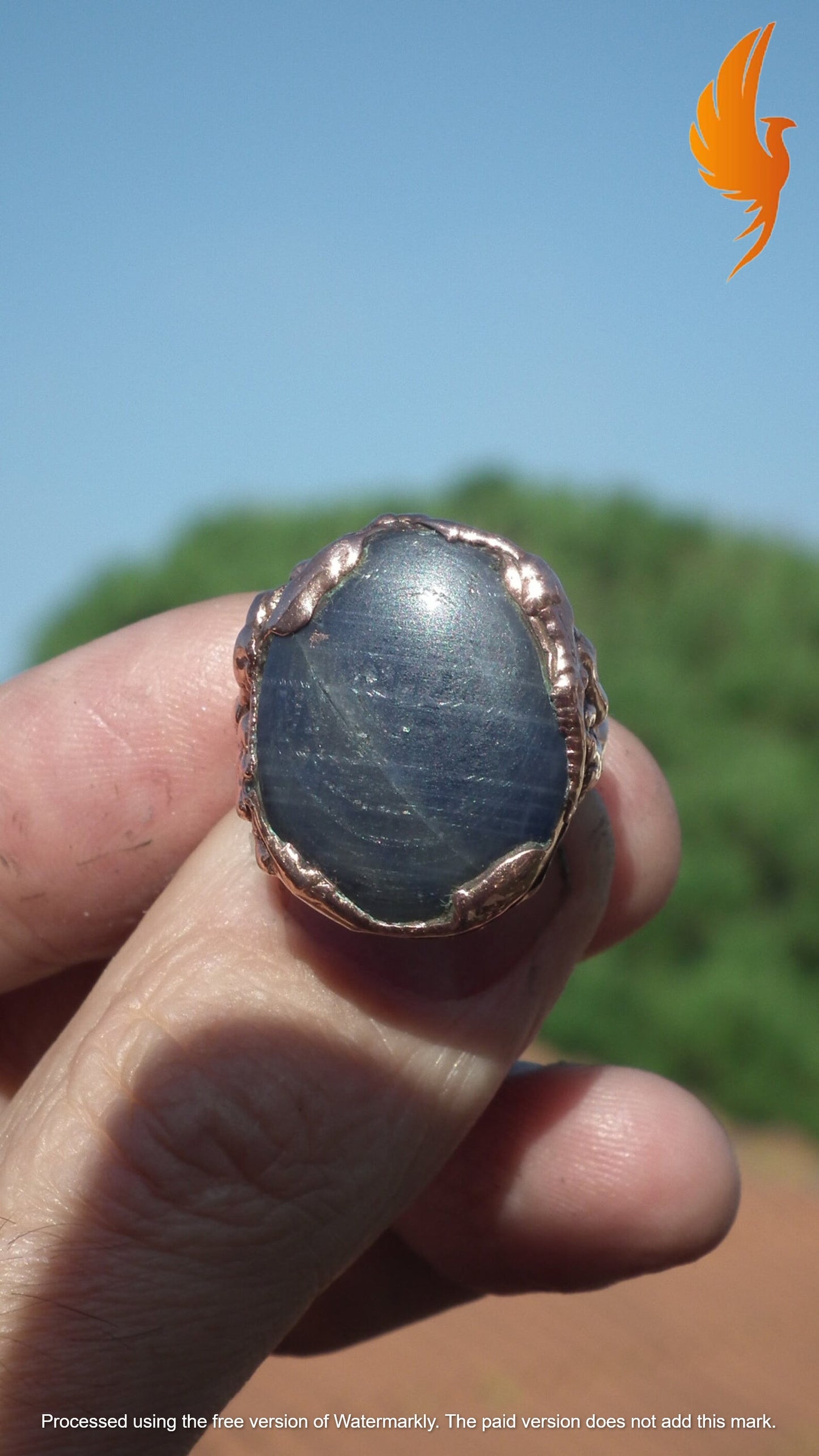 Blue sapphire ring // Copper sapphire ring