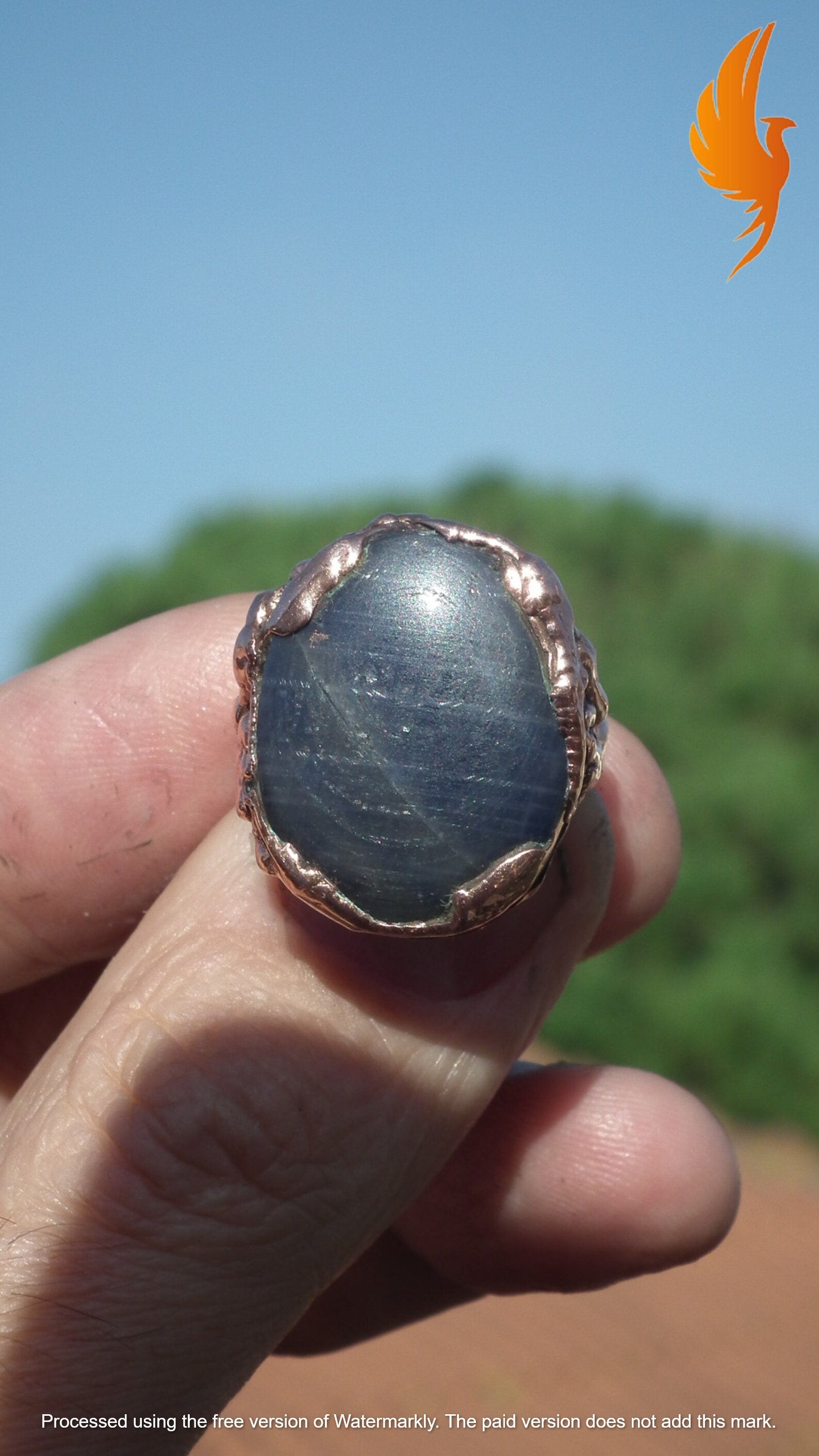 Blue sapphire ring // Copper sapphire ring