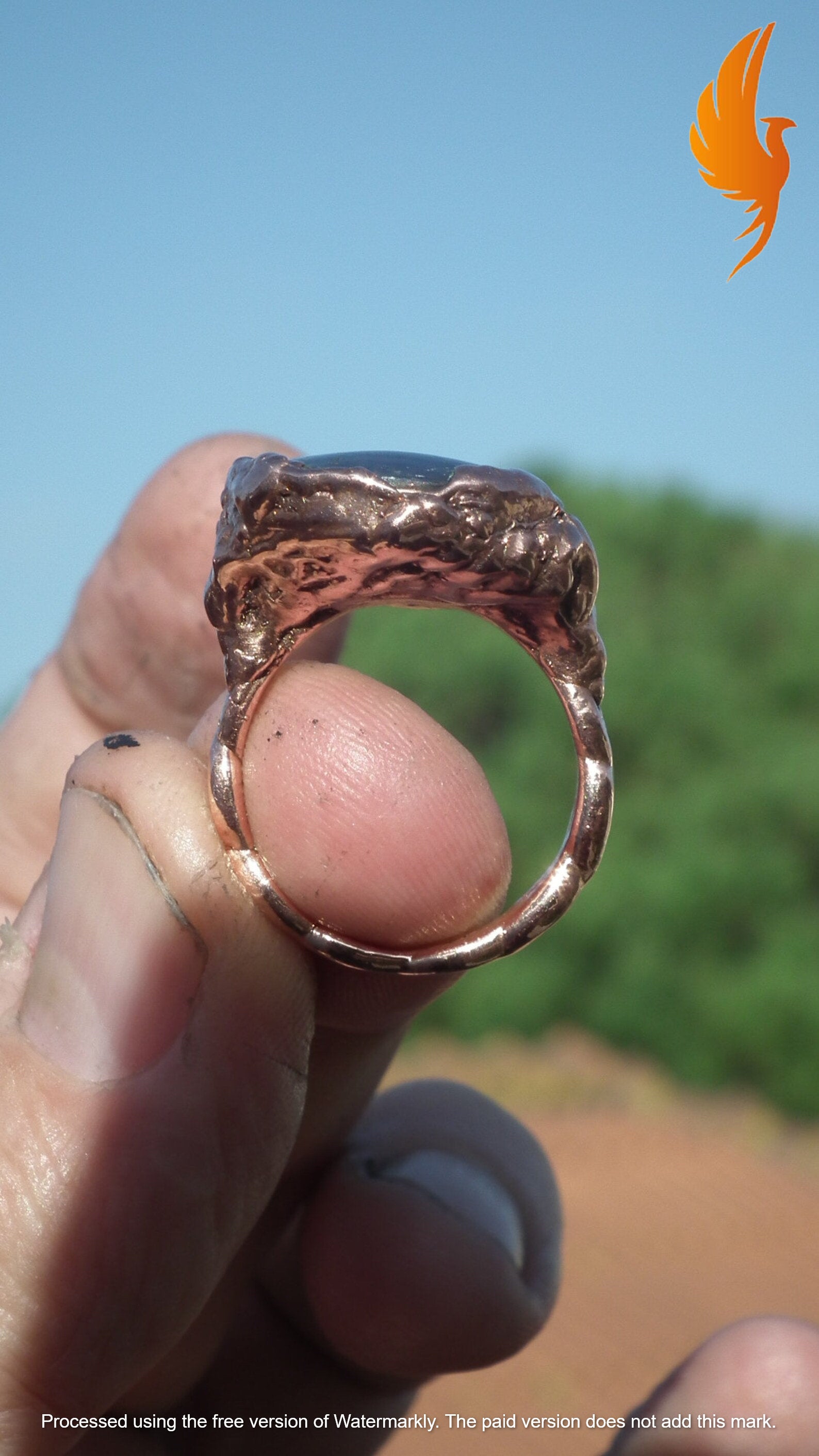 Blue sapphire ring // Copper sapphire ring