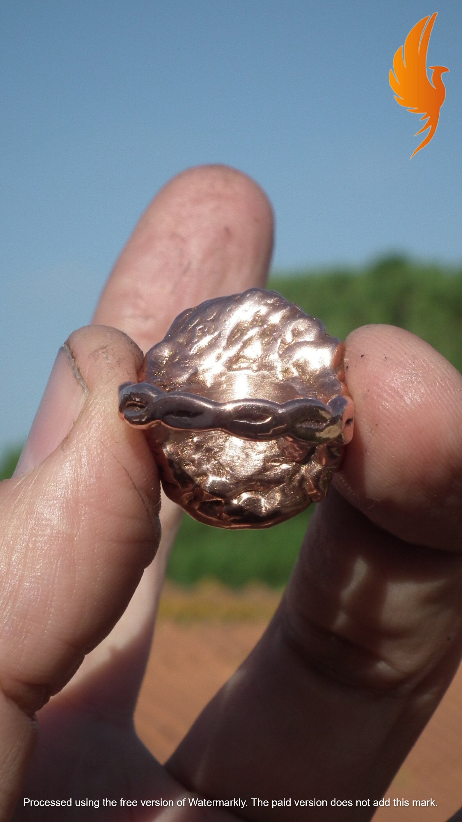 Blue sapphire ring // Copper sapphire ring