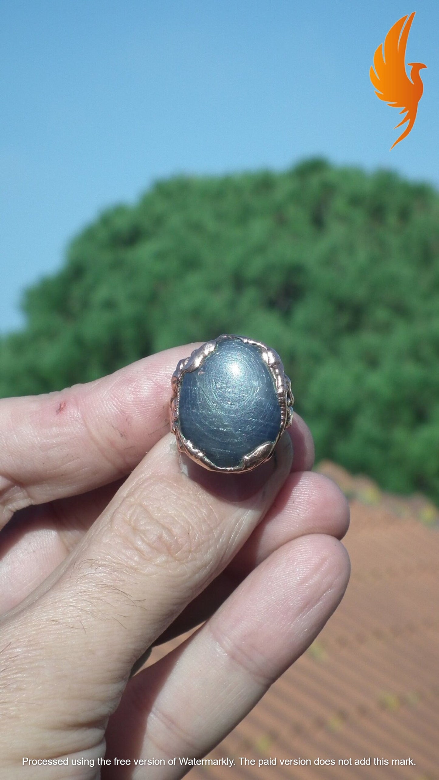 Blue sapphire ring // Copper sapphire ring