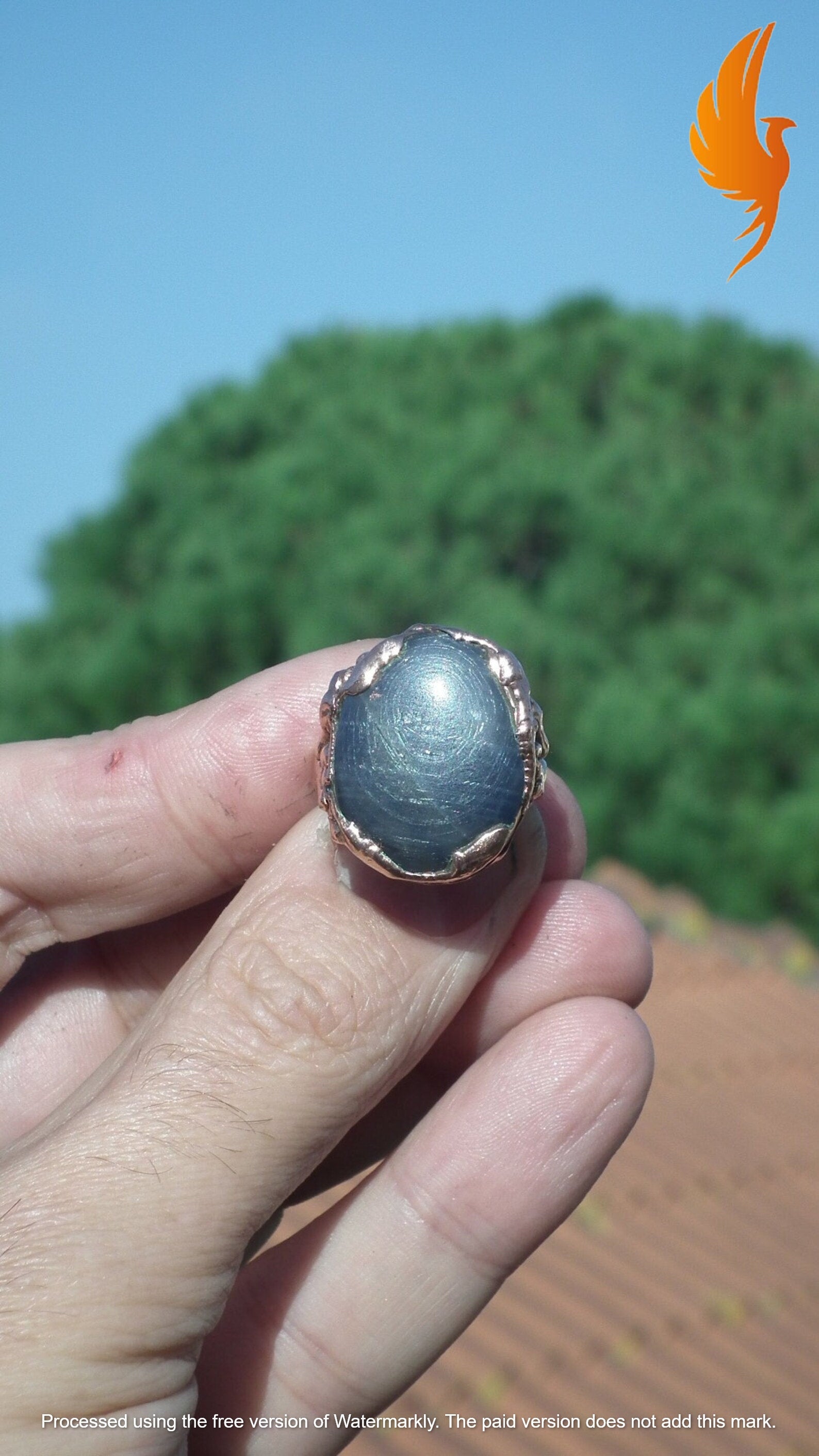 Blue sapphire ring // Copper sapphire ring