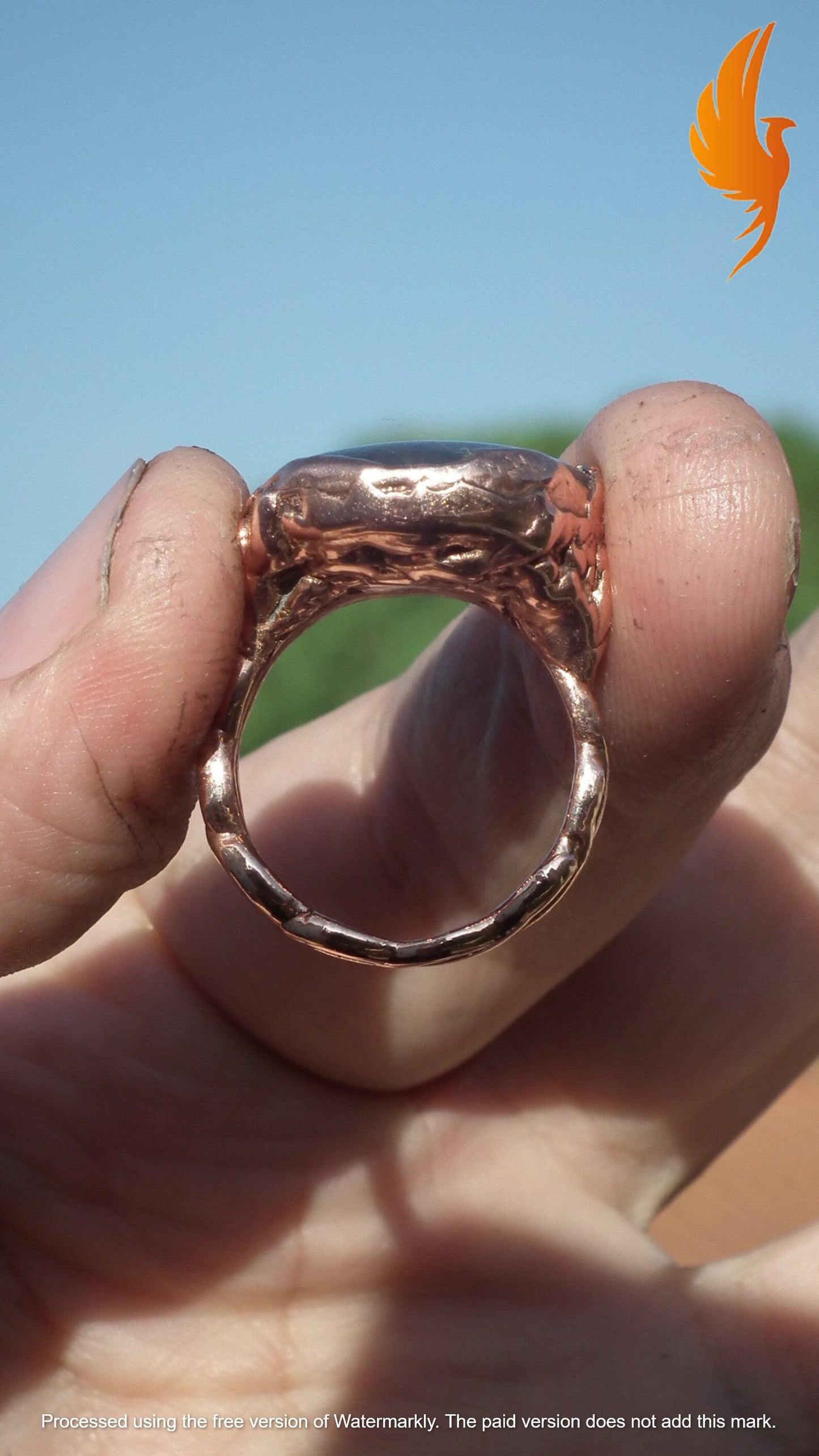 Blue sapphire ring // Copper sapphire ring