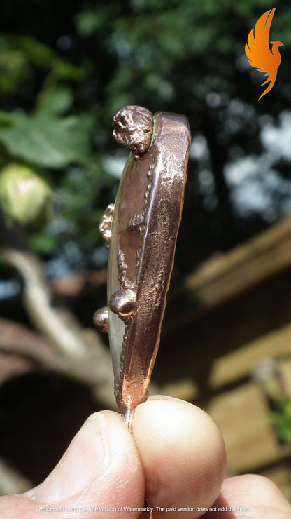 Copper formed Golden Healer Red pendant