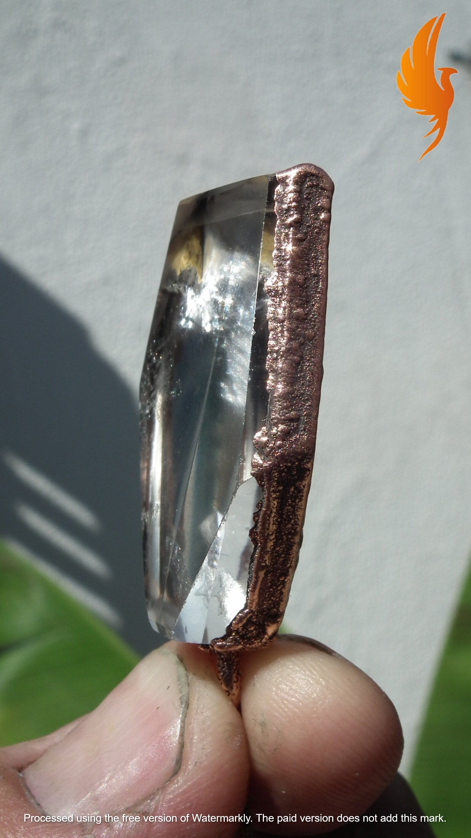 Electroformed Copper Smokey quartz Necklace