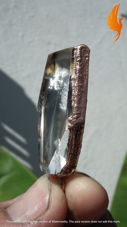 Electroformed Copper Smokey quartz Necklace