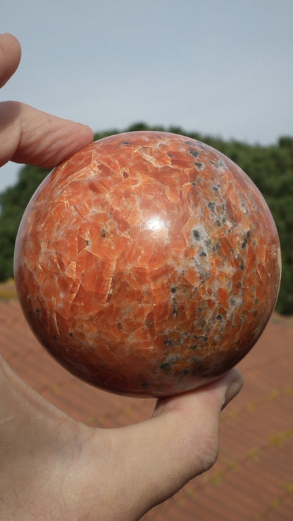 82mm calcite sphere // red calcite