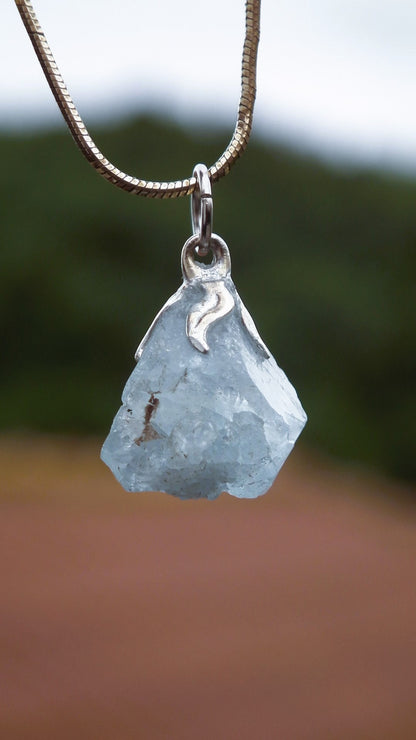 Celestite necklace / Celestite crystal / Blue celestite