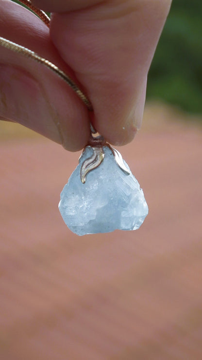 Celestite necklace / Celestite crystal / Blue celestite