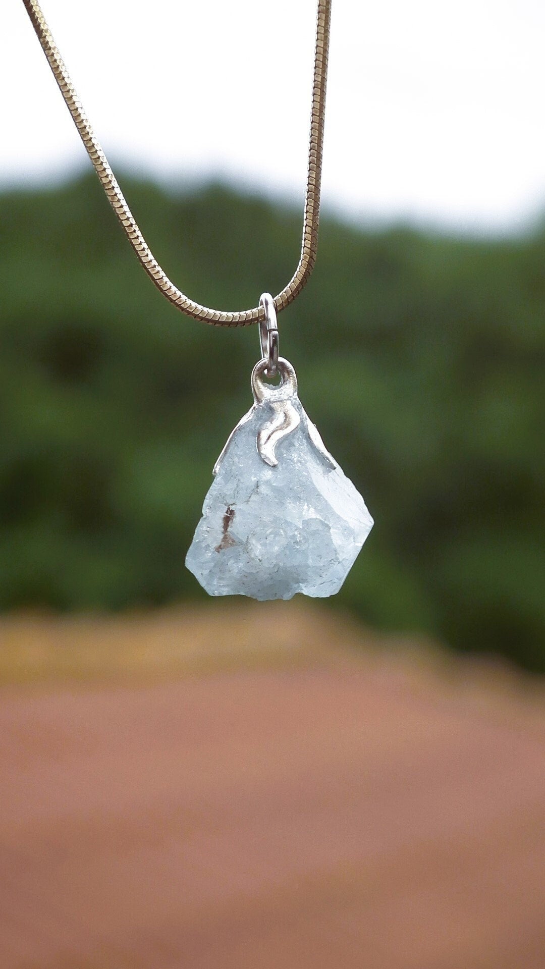 Celestite necklace / Celestite crystal / Blue celestite