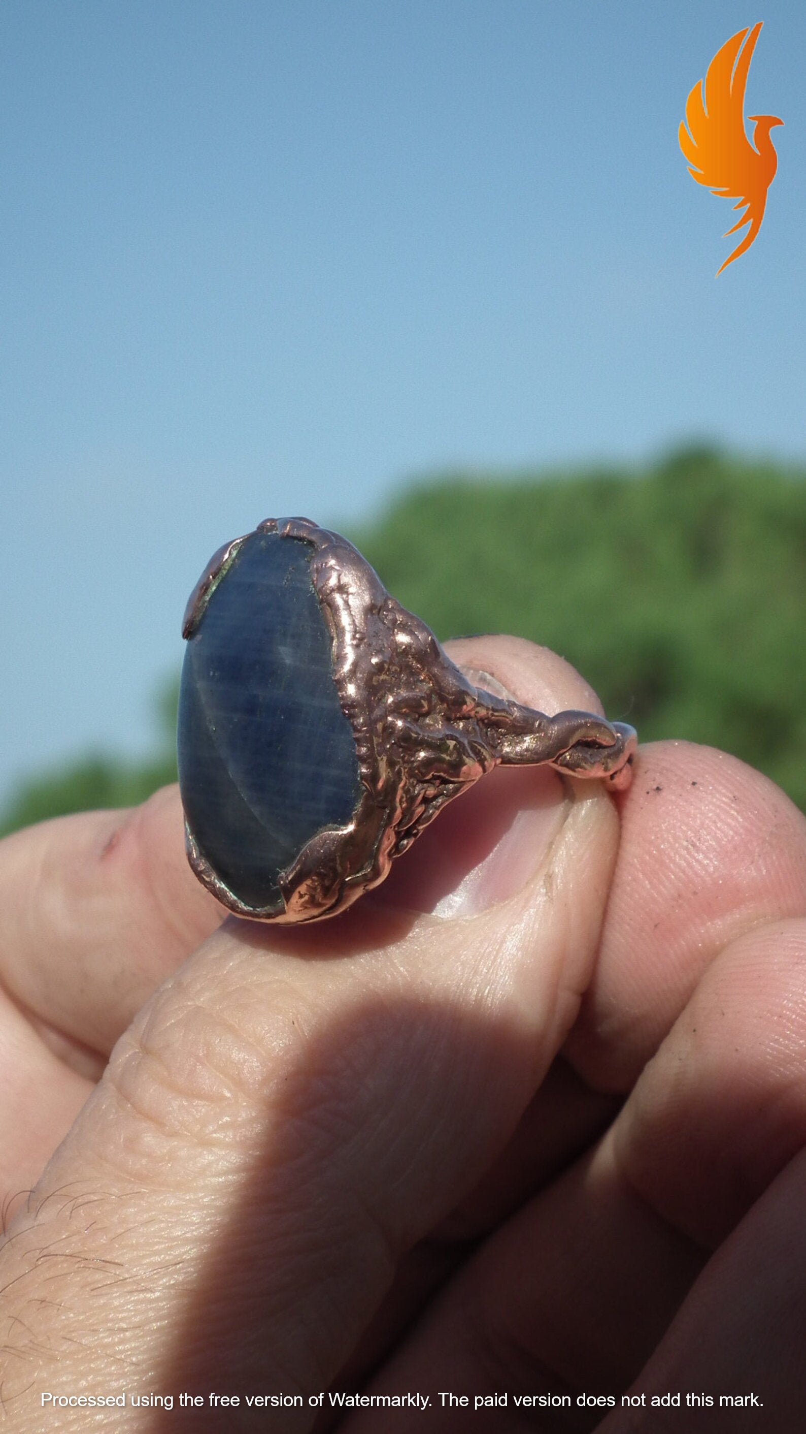 Blue sapphire ring // Copper sapphire ring