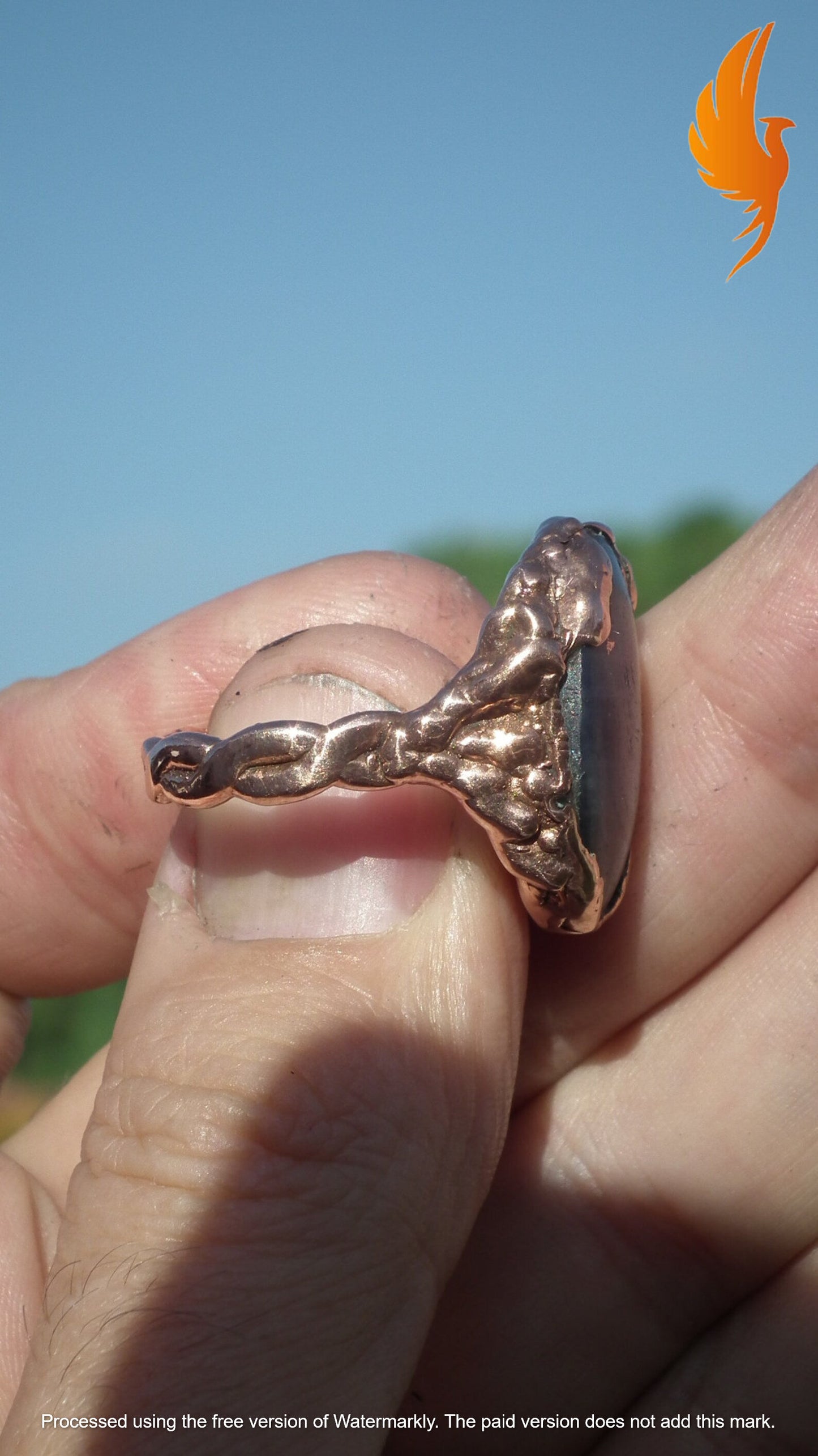 Blue sapphire ring // Copper sapphire ring