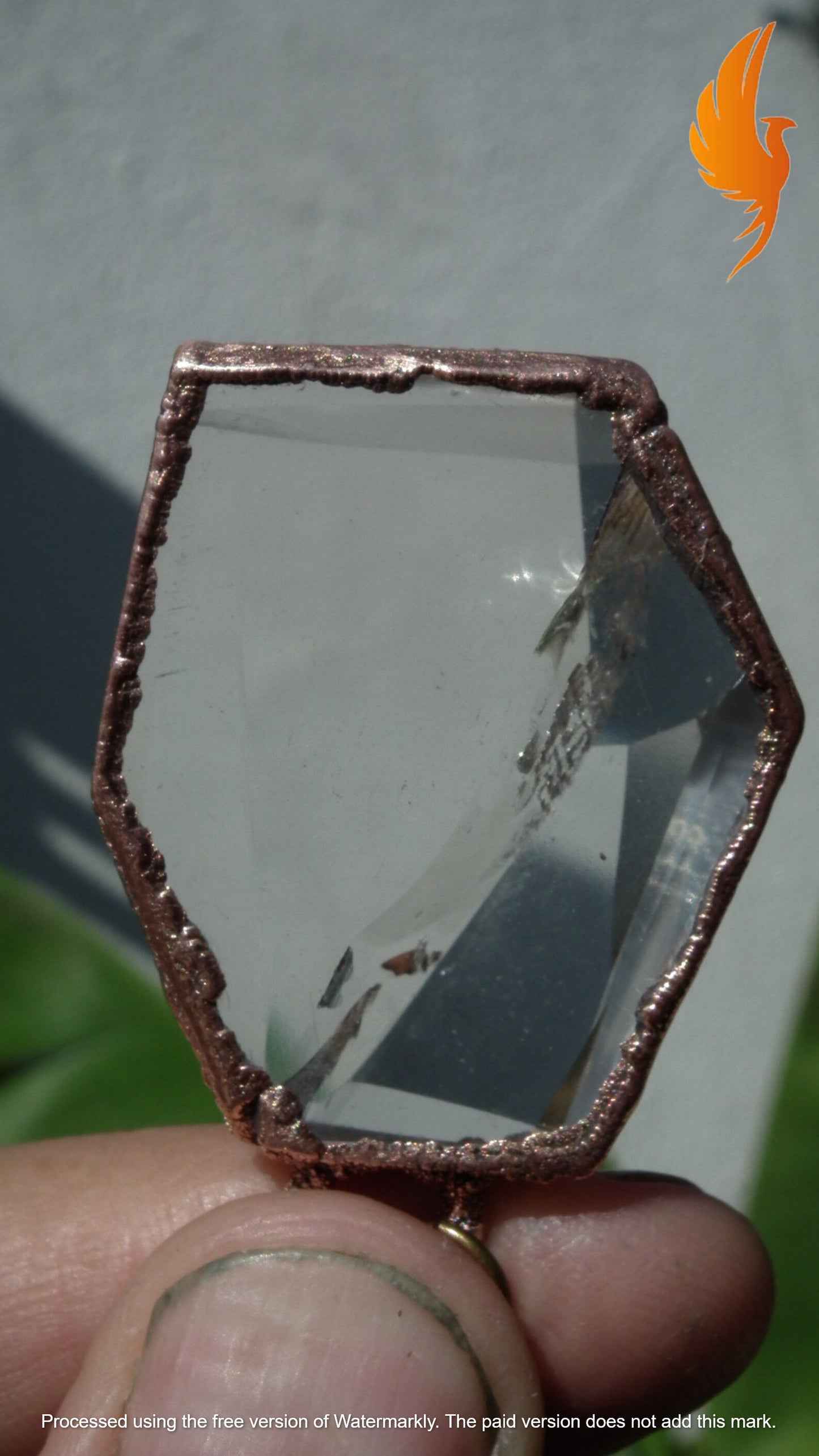 Electroformed Copper Smokey quartz Necklace