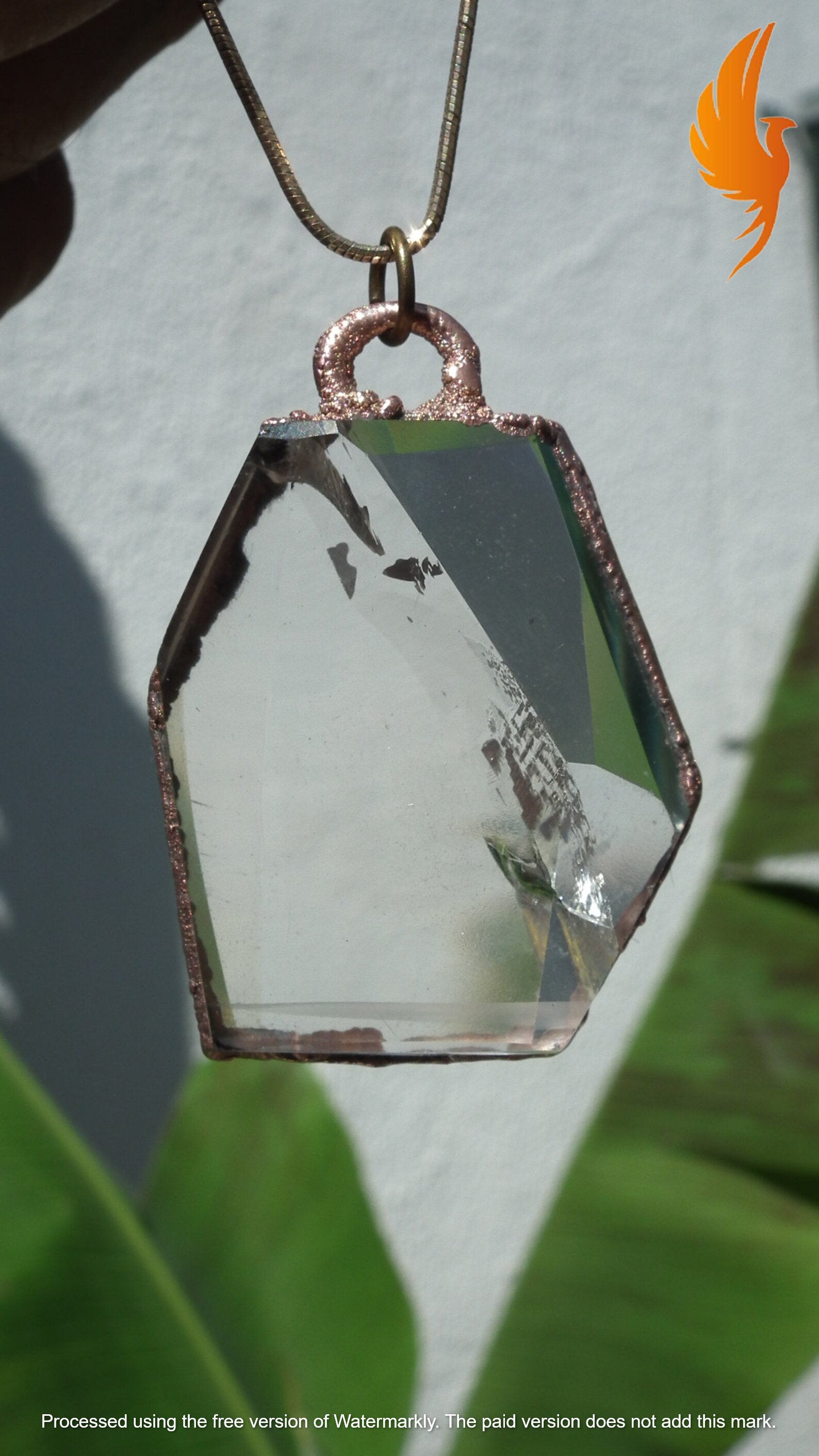 Electroformed Copper Smokey quartz Necklace