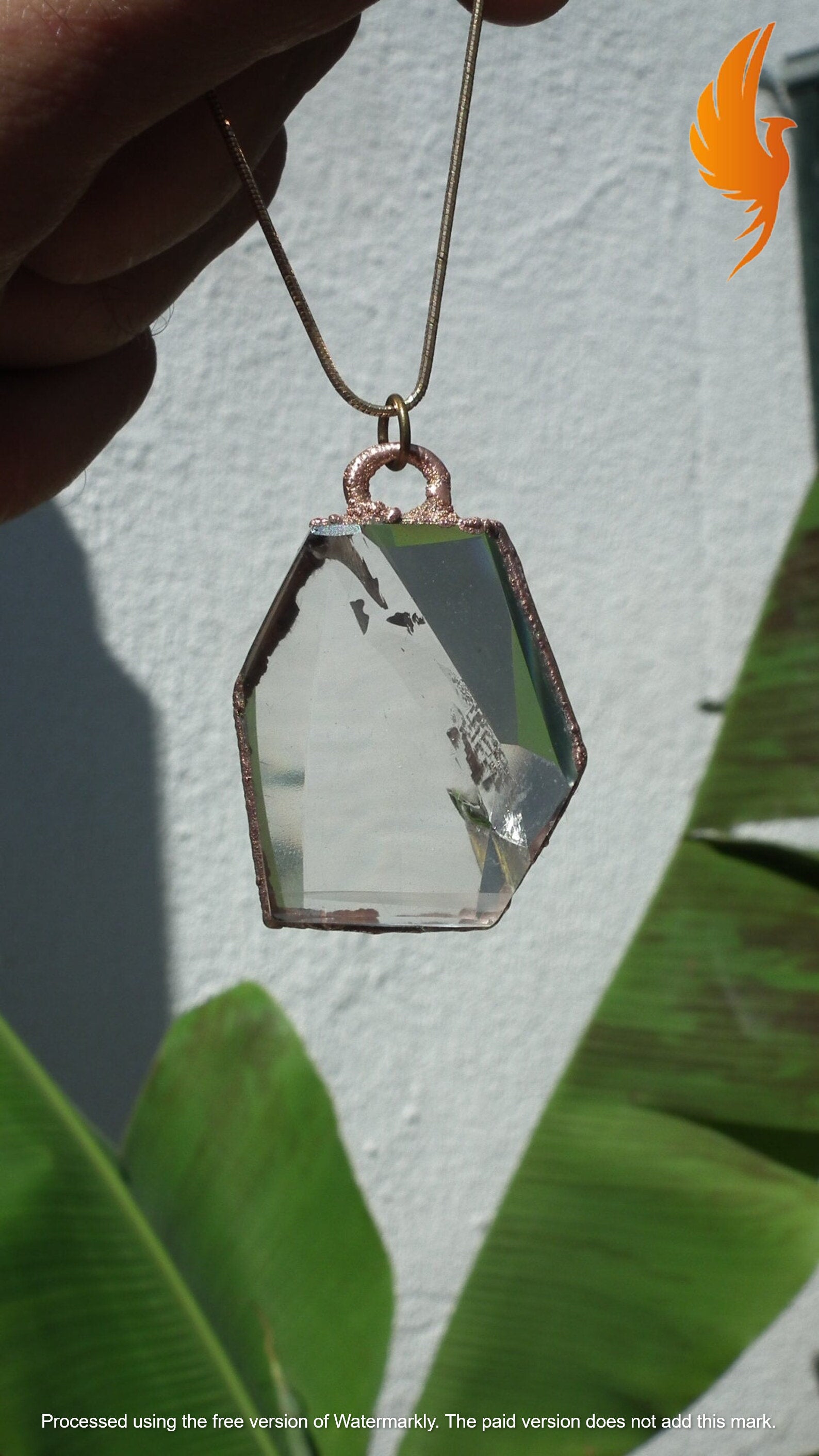 Electroformed Copper Smokey quartz Necklace