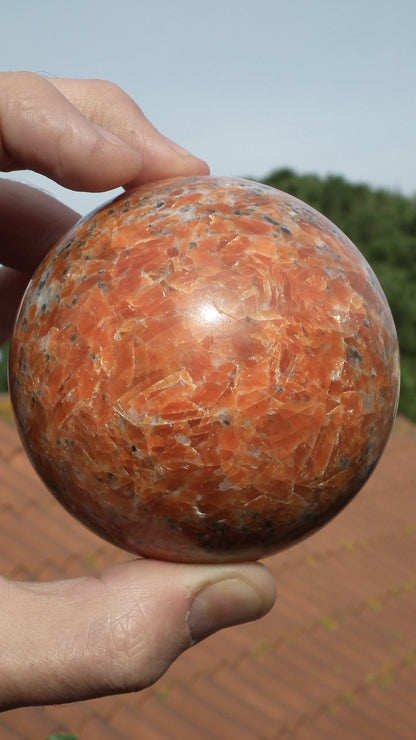 82mm calcite sphere // red calcite