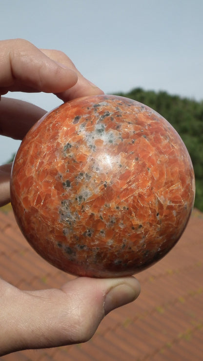 82mm calcite sphere // red calcite