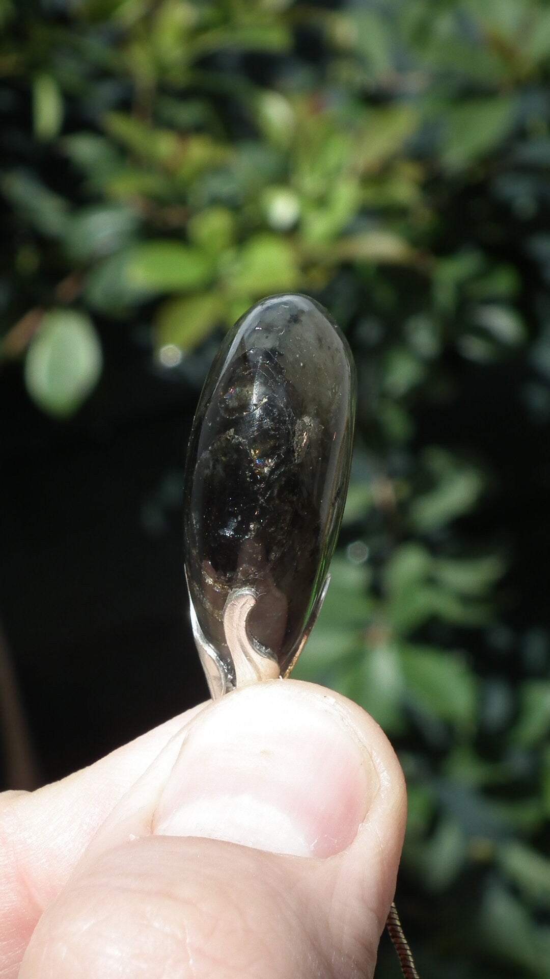 Labradorite necklace with silver plated bail