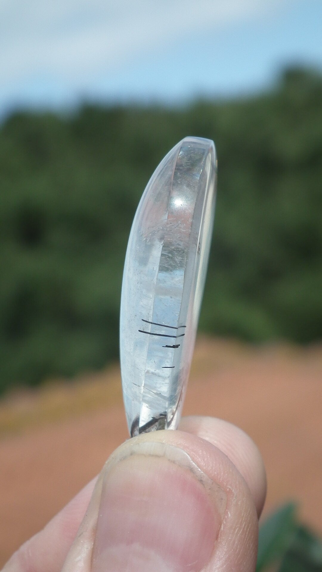 Rutilated quartz pendant sterling silver bail