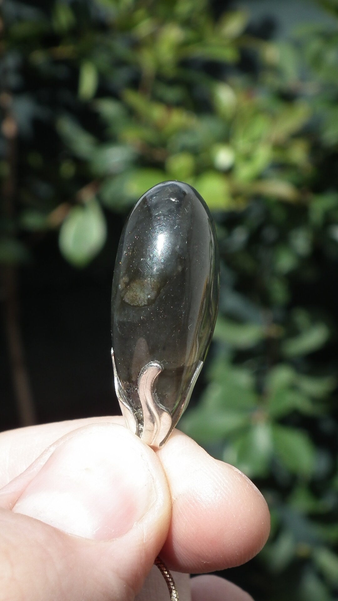 Labradorite necklace with silver plated bail