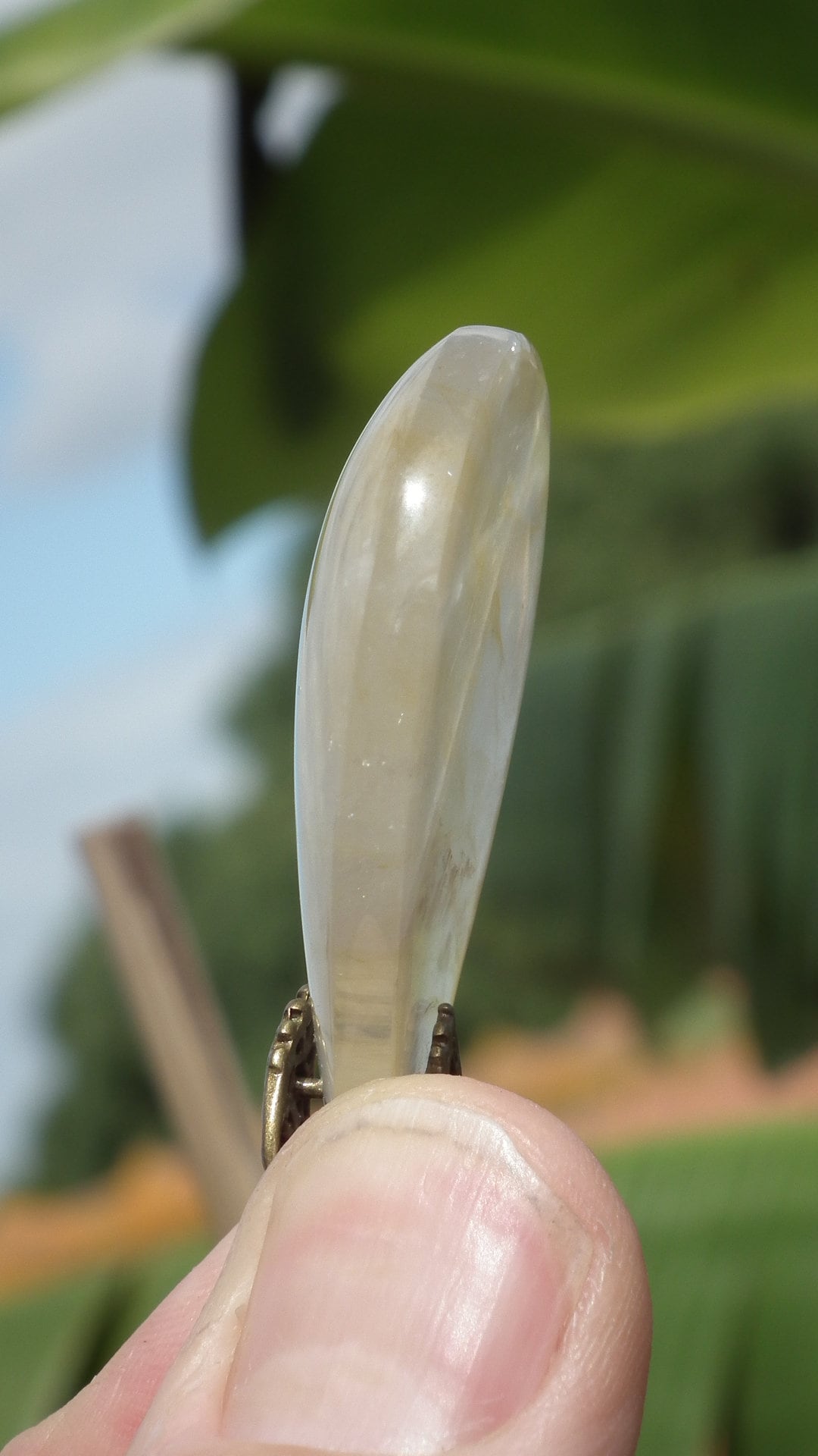Golden healer quartz necklace bronze bail