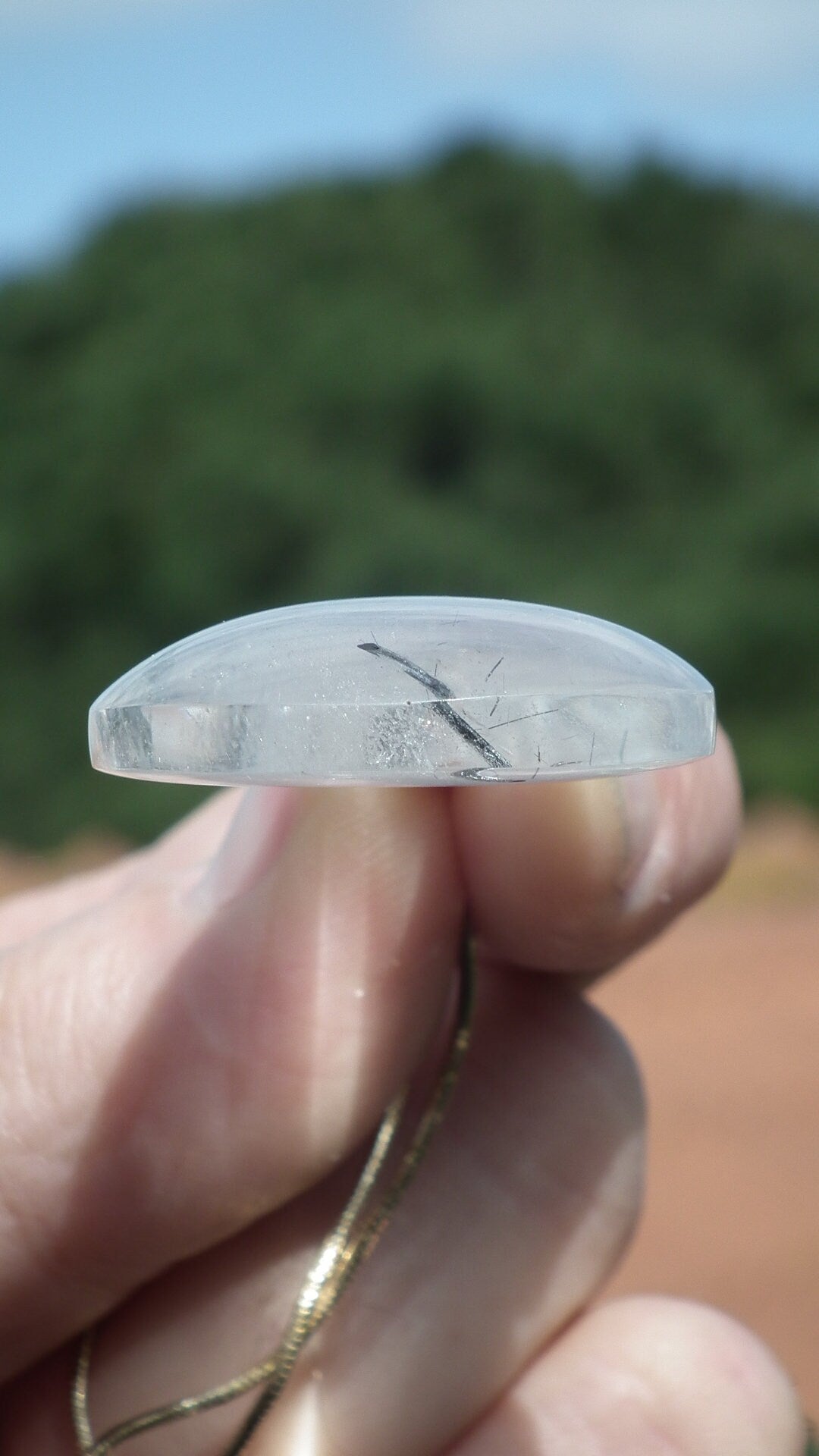 Rutilated quartz pendant sterling silver bail